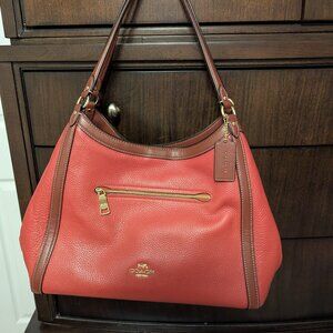 Coach Leather Red Shoulder Bag Kristy